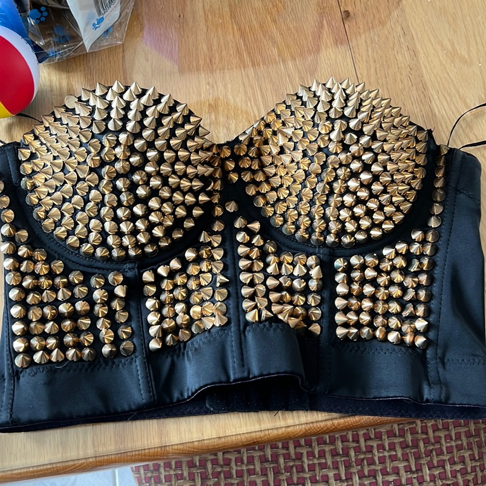 Xxl large gold sudsed bralette